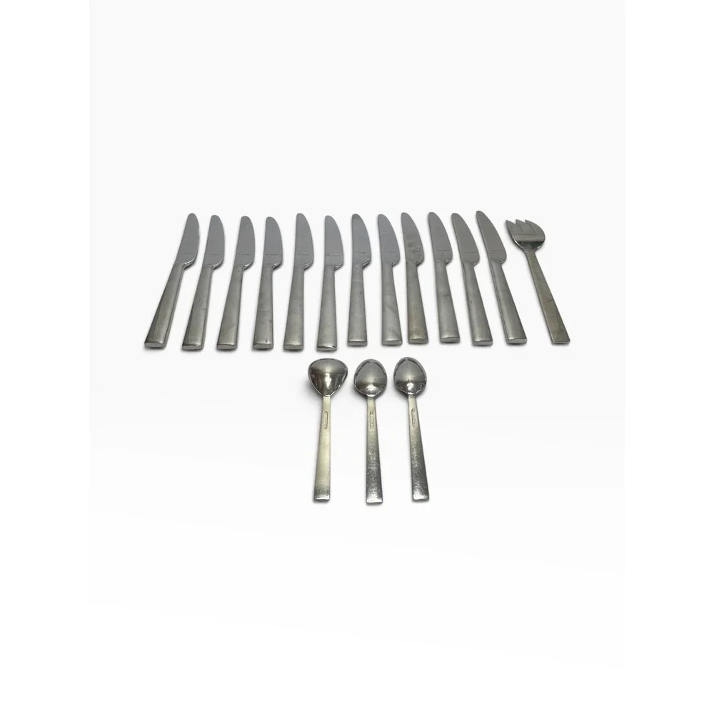 16pc Lenox Tin Can Alley Flatware 18/8 Stainless Steel Modern Pattern - Read